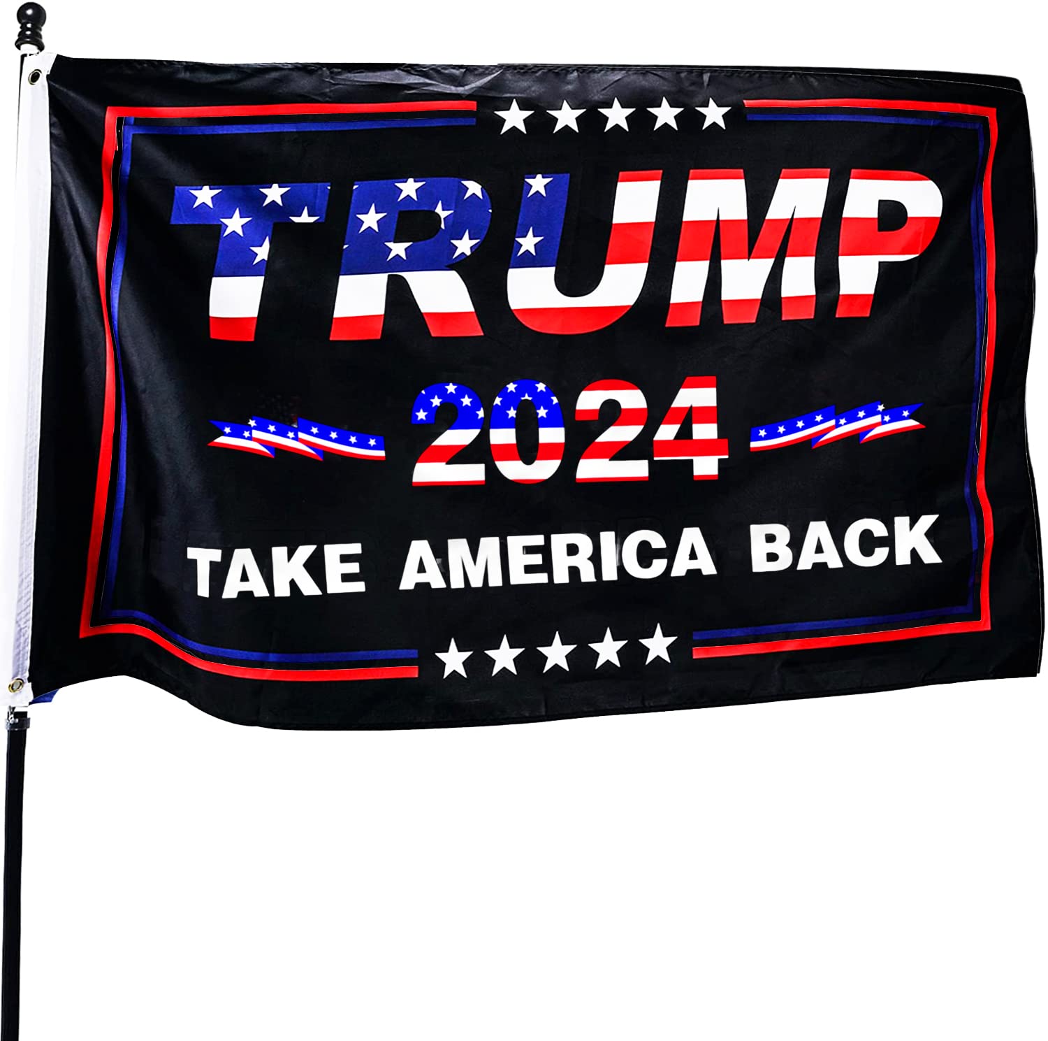 Trump 2024 Take America Back Flag, 3x5 ft 2024 Trump for President Flag Outdoor Room Wall Trump Flags Decoration Banner with 2 Brass Grommets & Double Stitched