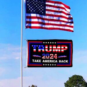 Trump 2024 Take America Back Flag, 3x5 ft 2024 Trump for President Flag Outdoor Room Wall Trump Flags Decoration Banner with 2 Brass Grommets & Double Stitched