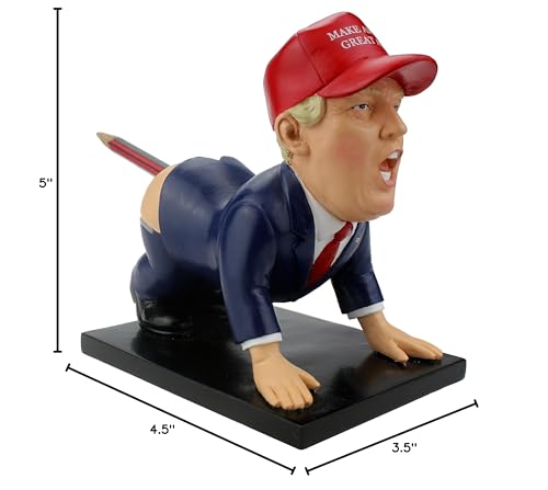 The Original Dump-a-Trump Pen Holder - Funny Donald Trump White Elephant Gift