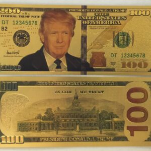 Authentic $100 President Donald Trump Authentic 24kt Gold Plated Commemorative Bank Note Collectors Item by Aizics Mint