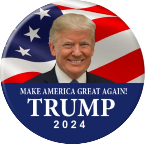 Donald Trump 2024 3-Pack Campaign Buttons (2.25 inches)