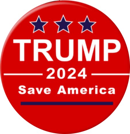 Donald Trump 2024 3-Pack Campaign Buttons (2.25 inches)