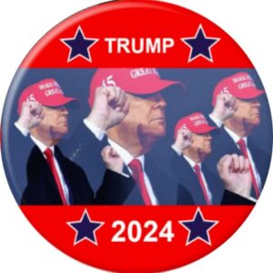 Donald Trump 2024 3-Pack Campaign Buttons (2.25 inches)