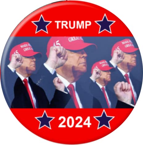 Donald Trump 2024 3-Pack Campaign Buttons (2.25 inches)