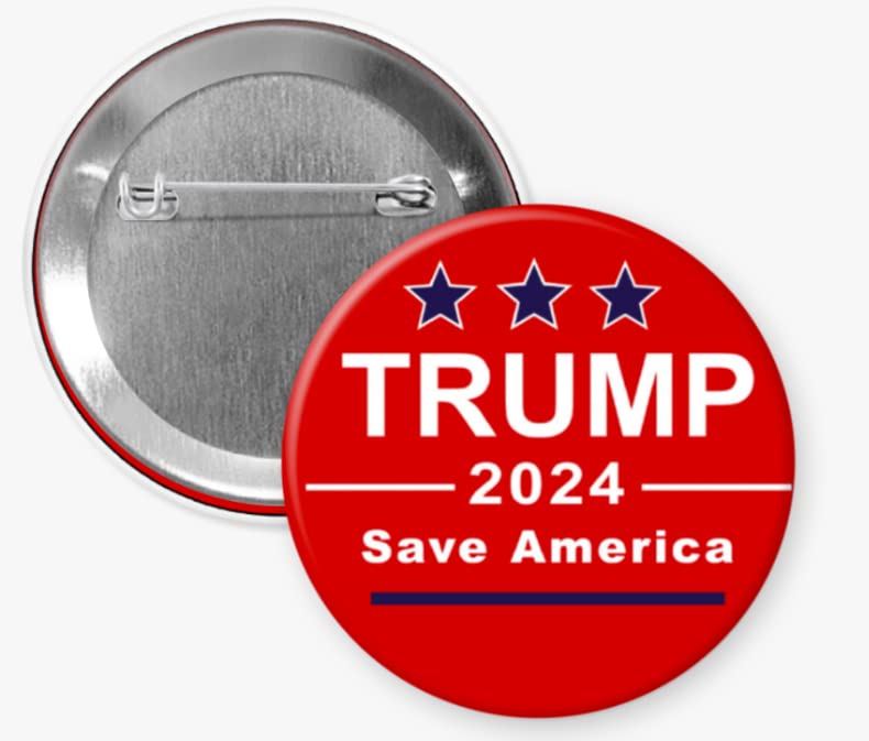 Donald Trump 2024 3-Pack Campaign Buttons (2.25 inches)