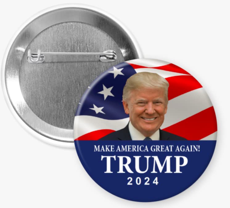 Donald Trump 2024 3-Pack Campaign Buttons (2.25 inches)