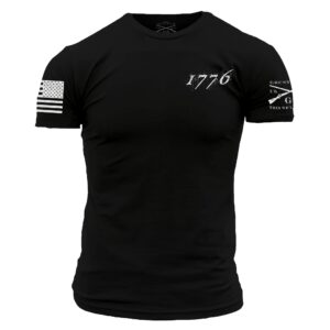 Grunt Style 1776 Flag Men's T-Shirt (Black,Large)