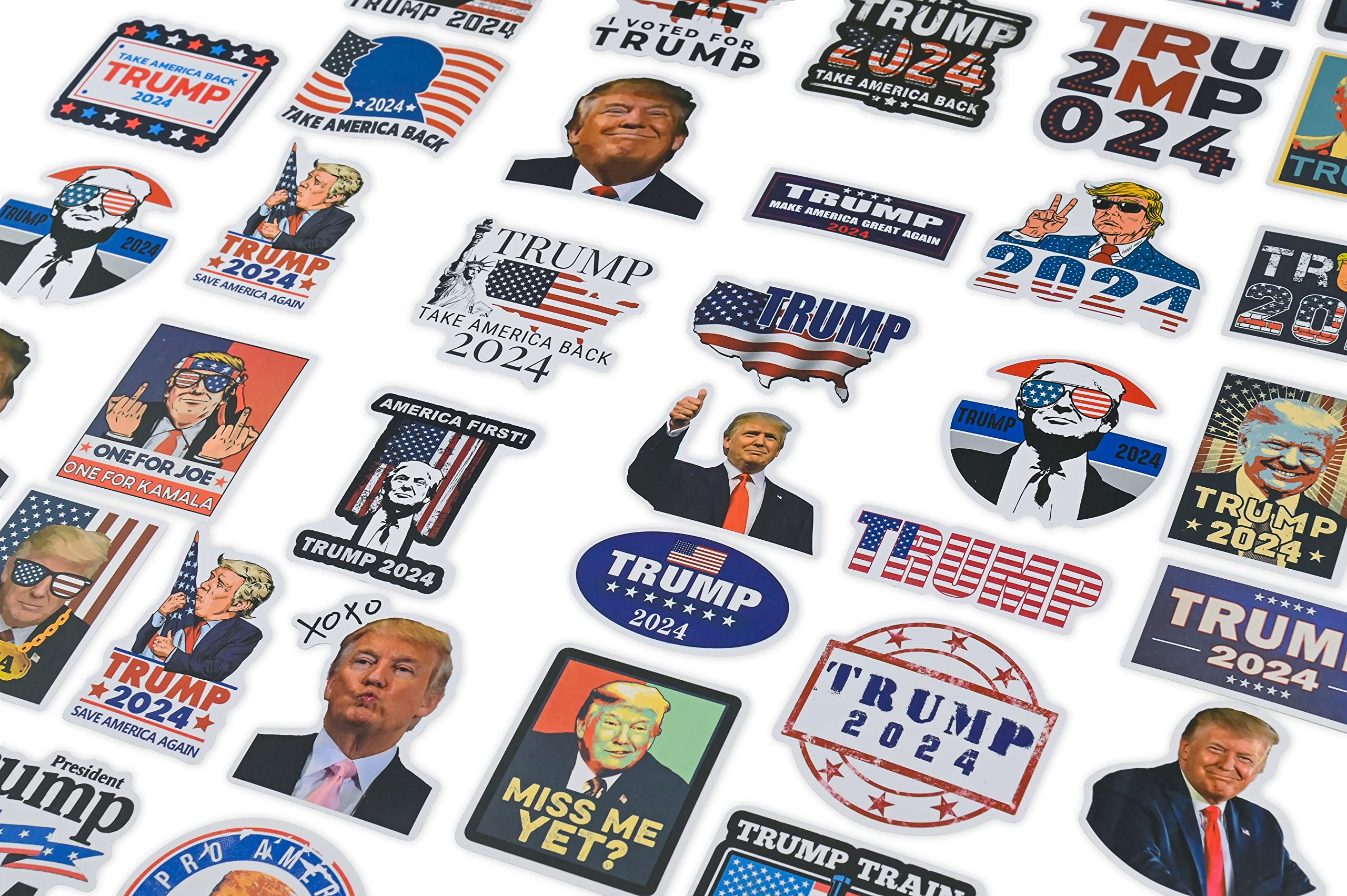 100 Pack Donald Trump 2024 Stickers (Large Size), Bumper Sticker, Trump Decal for Laptop, Phone, Car, Water Bottle