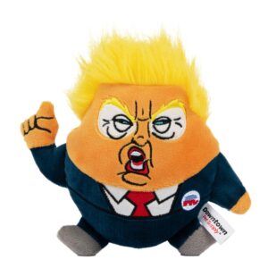 downtown pet supply president chomp political dog toy - novelty political parody, dog chew toy with squeaker - trump dog toy plush design with double stitching