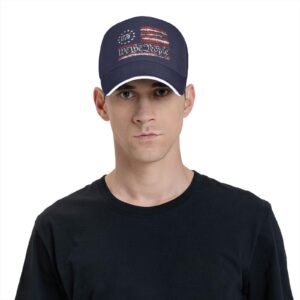 We-The-People-1776-Vintage-Usa-Flag Baseball Cap Adjustable Sandwich Cap Sandwich Cap Dad Hat Navy Blue