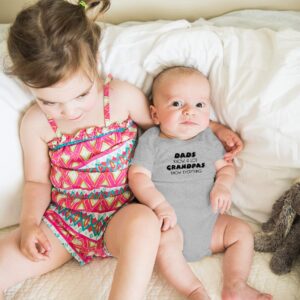 AW Fashions Dads Know A Lot, Grandpas Know Everything Baby Bodysuit Newborn Clothes Cute Boy Outfits (Newborn, Sports Grey)