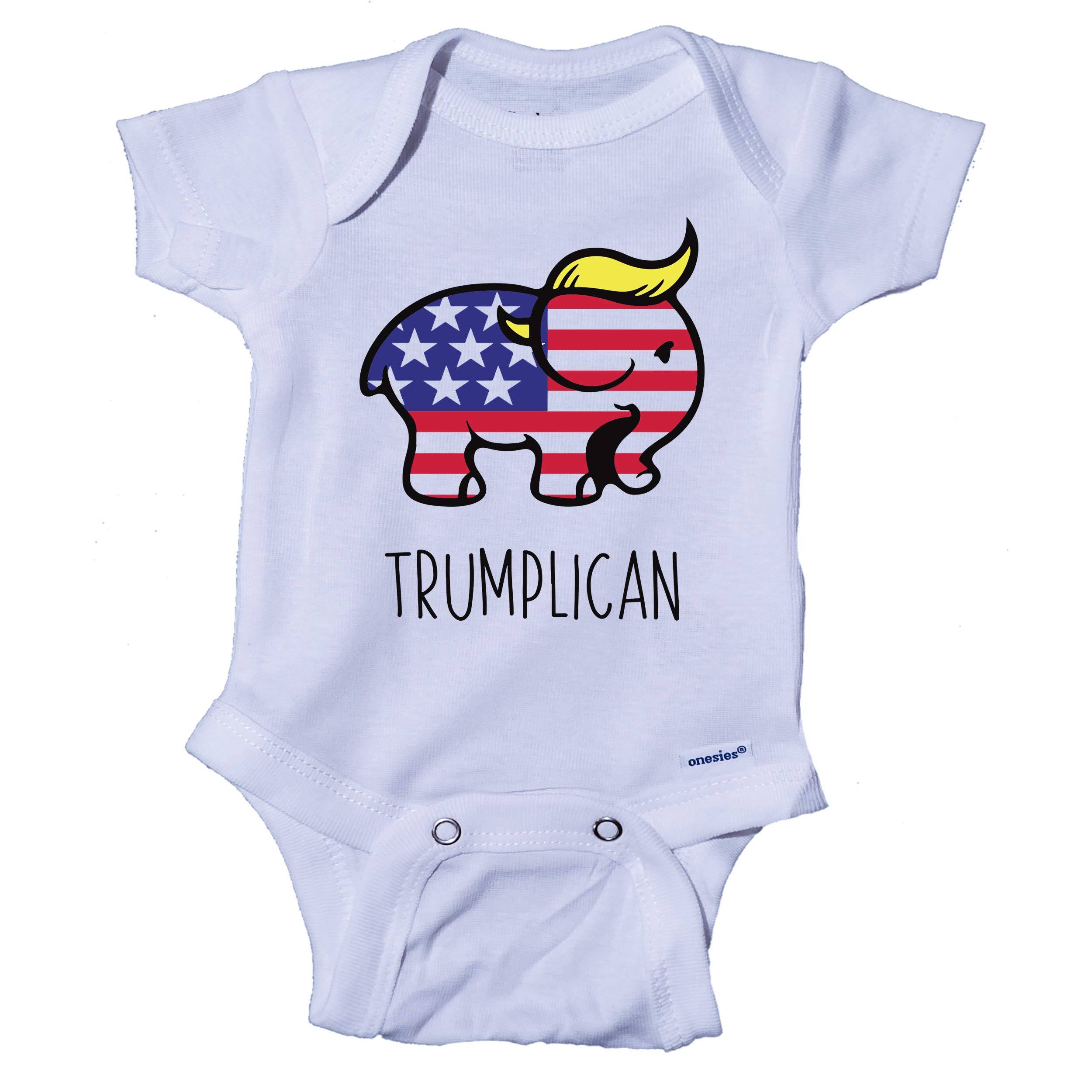 Ink Trendz® Trumplican Onesie®, Trump Baby Onesie®,Trump Baby Unisex Shirts, MAGA Baby Shirts Trump (0-3 Months)