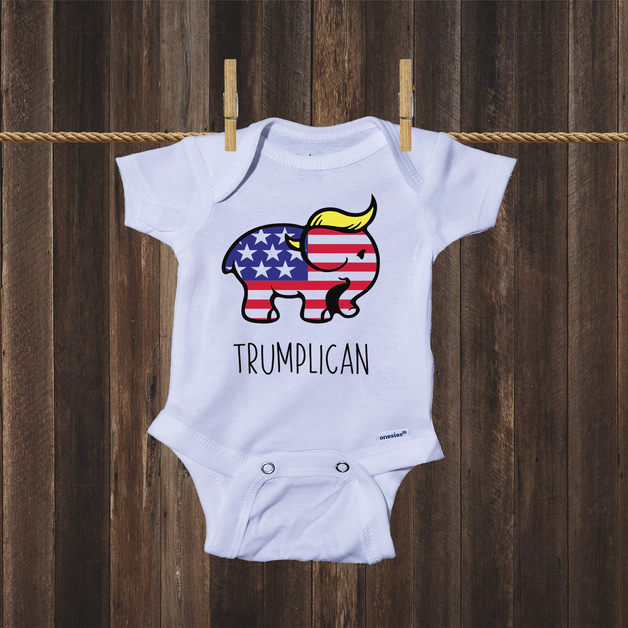 Ink Trendz® Trumplican Onesie®, Trump Baby Onesie®,Trump Baby Unisex Shirts, MAGA Baby Shirts Trump (0-3 Months)