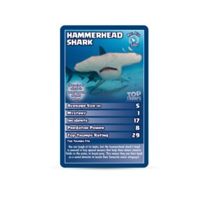 Top Trumps Sharks Classics Card Game, learn about Great White Sharks, Tiger Sharks and Hammerheads in this educational pack, gift and toy for boys and girls aged 6 plus