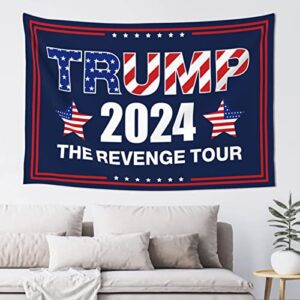 Funny Sogns Trump 2024 The Revenge Tour Tapestry Trump Stuff For Your Room Boys Bedroom Accessories Asthetic Room Decore (Color : Colour, Size : 75X100CM)