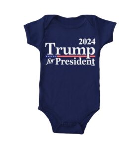 trump for president 2024 - maga 45 bodysuit (navy blue, 12 months)