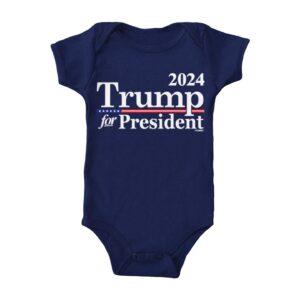 Trump For President 2024 - MAGA 45 Bodysuit (Navy Blue, 12 Months)