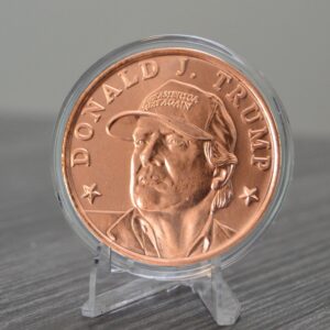 Donald J. Trump MAGA Hat Commemorative 1 oz Pure .999 Copper Round Challenge Coin in Capsule