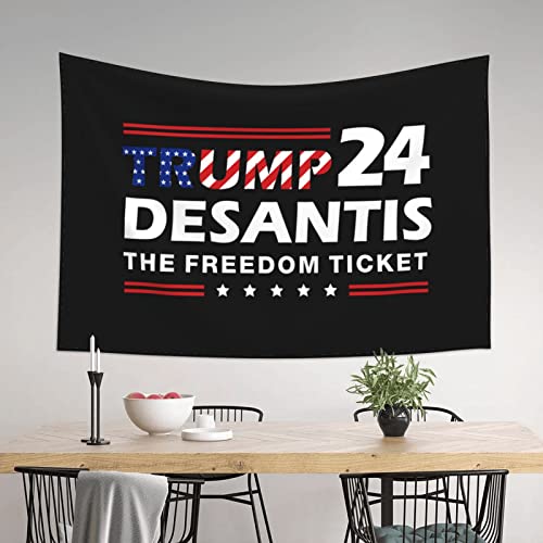 Wall Tapestry Trump Desantis 2024 The Freedom Ticket Tapestry Trump Bar Stuff For Man Cave Man Cave Decorations Flags For Room Teen (Color : Colour, Size : 75X100CM)