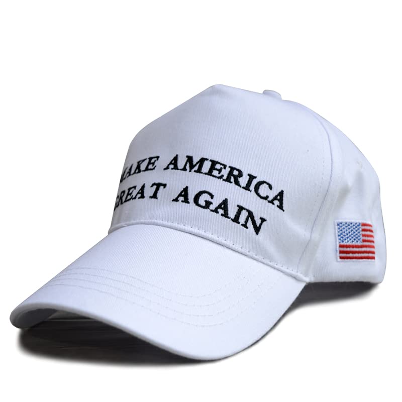 Make America Great Again Hat,Donald Trump 2024 MAGA KAG Hat Adjustable Baseball Cap with USA Flag Embroidery for Men Women White