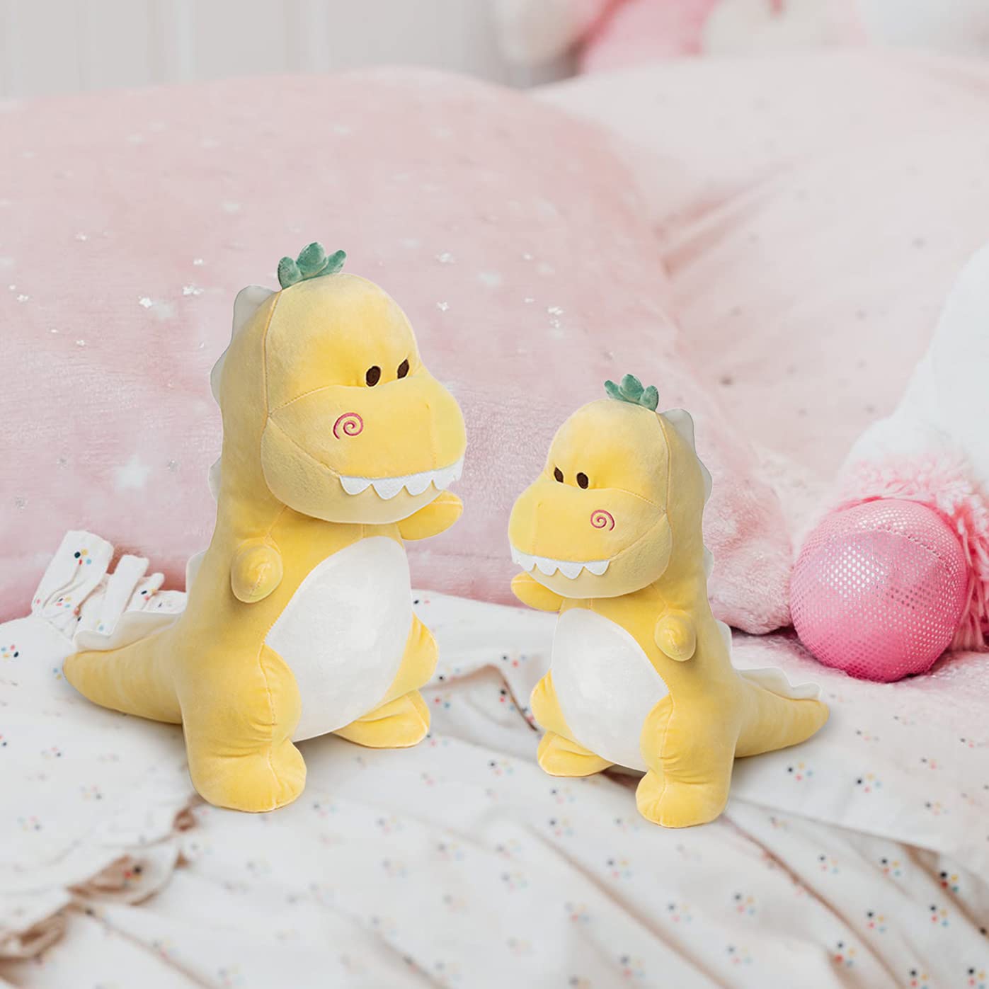 Adorlynetty Cute Large Dinosaur Plush Toy, 15.7" Soft Dinosaur Stuffed Animal Stuffed Dinosaur Dino Stuffed Animals Dino Plush Dinosaur Plushie Yellow