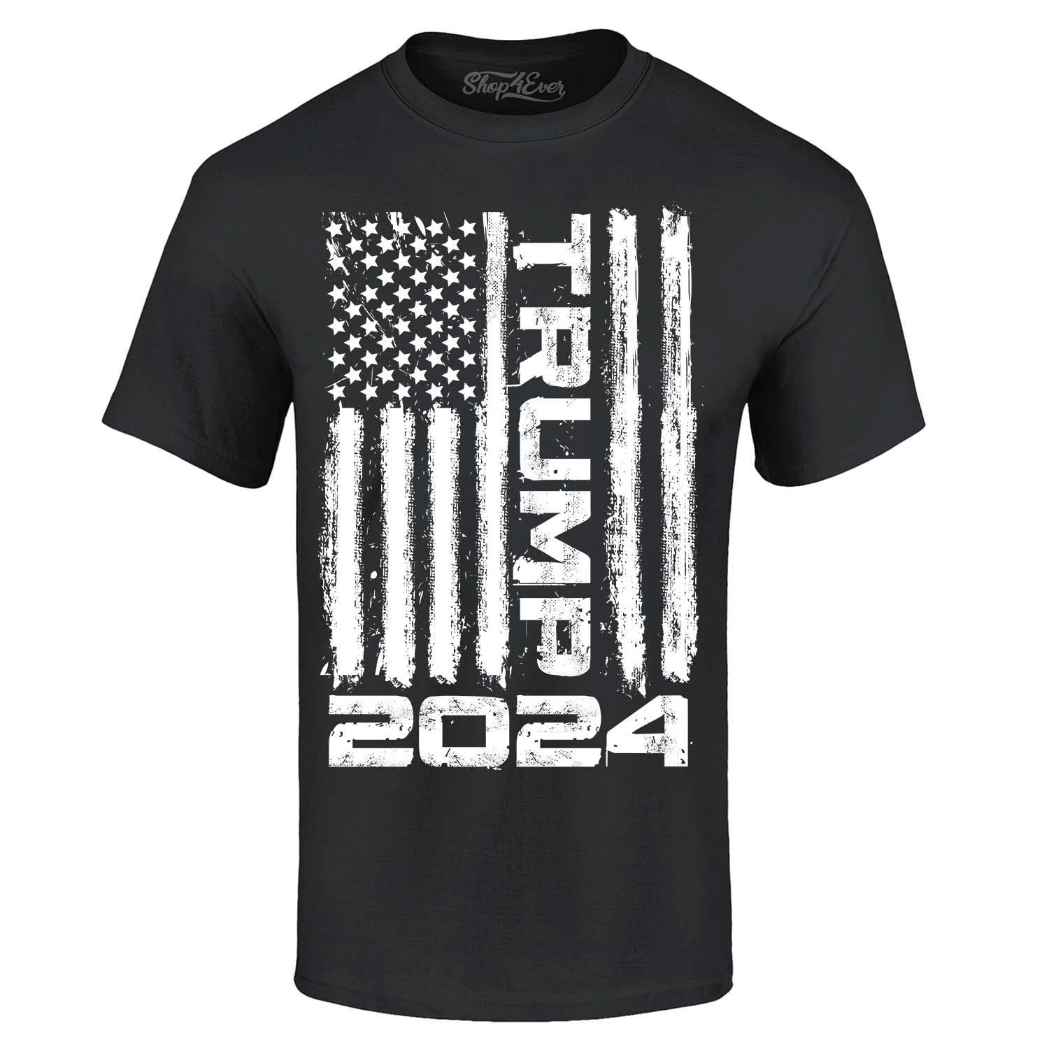 shop4ever® Trump Flag 2024 T-Shirt Large Black 0