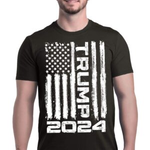 shop4ever® Trump Flag 2024 T-Shirt Large Black 0