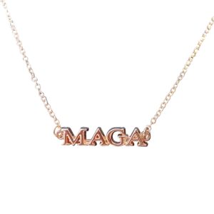 Bobblefingers Set of 3 Donald Trump Necklaces for Women - Jewelry for MAGA Supporters with Charms - Elegant Way to Express Support for The President - 18k Gold-Plated in Yellow, Rose and White Tones