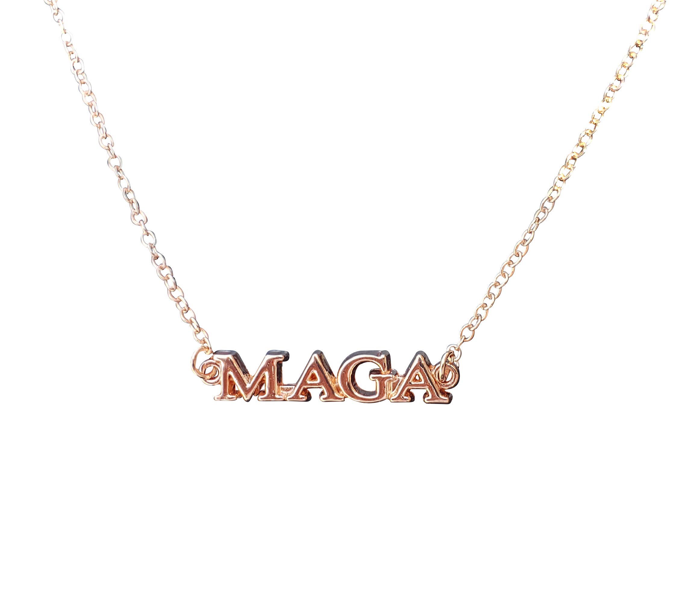 Bobblefingers Set of 3 Donald Trump Necklaces for Women - Jewelry for MAGA Supporters with Charms - Elegant Way to Express Support for The President - 18k Gold-Plated in Yellow, Rose and White Tones