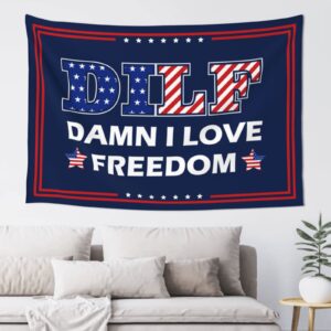 abipuir damn i love freedom dilf tapestry trump tapestry wall art tapestry for bedroom (color : colour, size : 75x100cm)