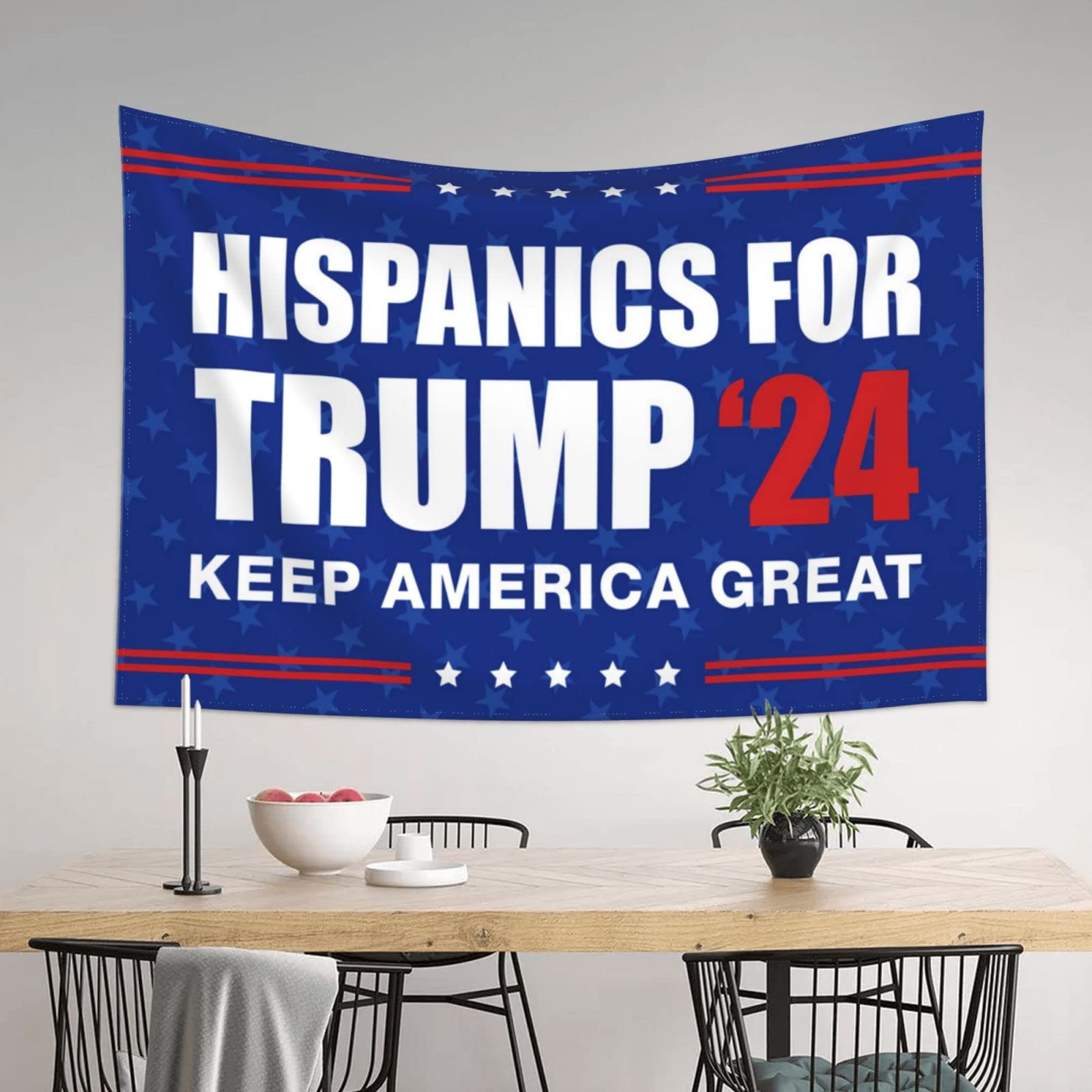 Cave Man Bar Hispanics for Trump 2024 Tapestry Bedroom Door Decor Stuff for Your Room (Size : 75X100CM)