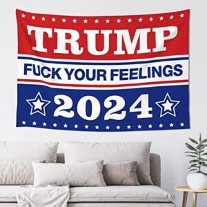 bar man cave decor trump 2024 fu-ck your feelings tapestry tapestry aesthetic stuff for boys room ( size : 75x100cm )