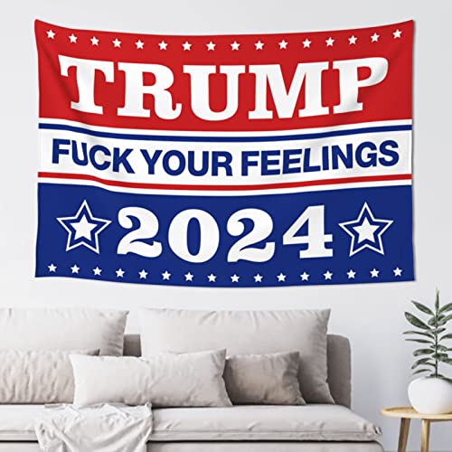 Bar Man Cave Decor Trump 2024 fu-ck Your Feelings Tapestry Tapestry Aesthetic Stuff for Boys Room ( Size : 75X100CM )