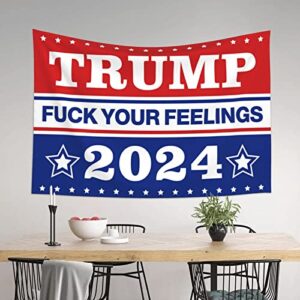 Bar Man Cave Decor Trump 2024 fu-ck Your Feelings Tapestry Tapestry Aesthetic Stuff for Boys Room ( Size : 75X100CM )