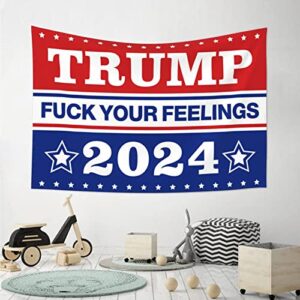 Bar Man Cave Decor Trump 2024 fu-ck Your Feelings Tapestry Tapestry Aesthetic Stuff for Boys Room ( Size : 75X100CM )