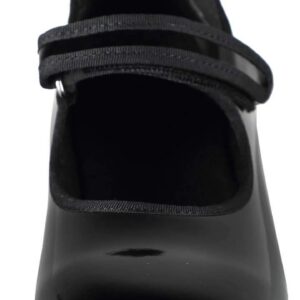 Linodes Patent Easy Strap Tap Shoe for Girls and Boys (Toddler/Little Kid/Big Kid)-Black-10M-Little Kid