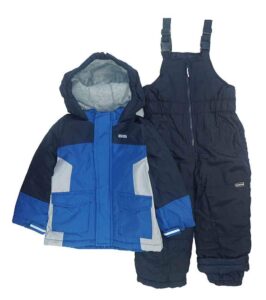 oshkosh b'gosh boys_ little ski jacket and snowbib snowsuit set deep navy/wolf grey 5/6