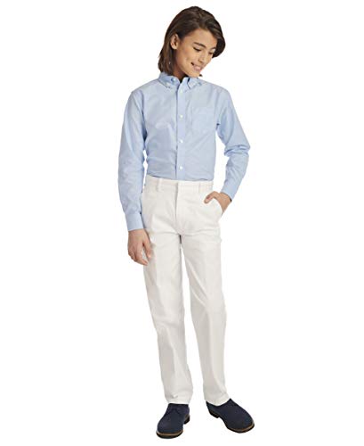 IZOD boys Long Sleeve Solid Button-down Oxford button down shirts, Ox Blue, 12 US