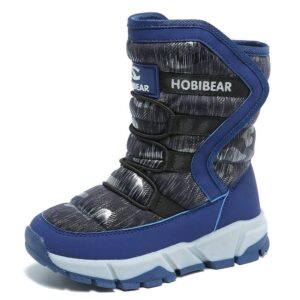 gubarun boys snow boots kids outdoor warm shoes waterproof (blue, 10)