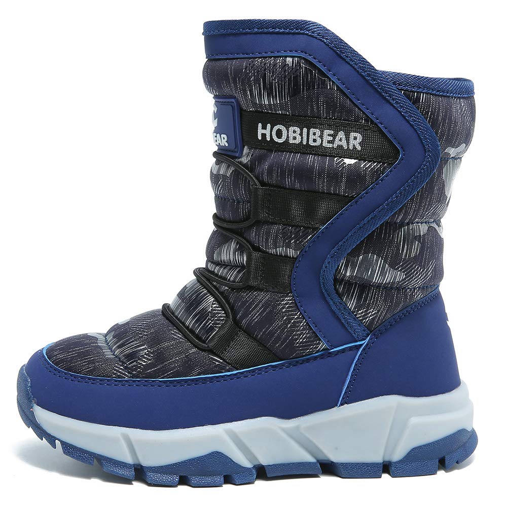 GUBARUN Boys Snow Boots Kids Outdoor Warm Shoes Waterproof (Blue, 10)