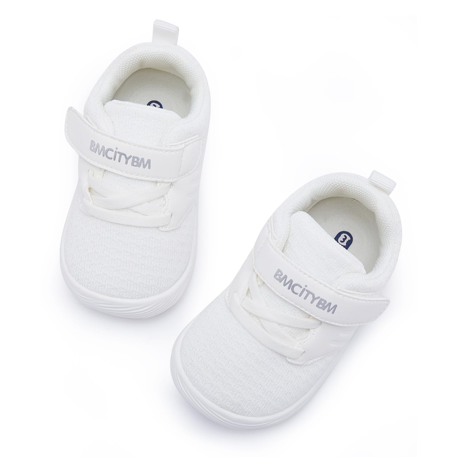 BMCiTYBM Baby Shoes Boy Girl Walking Shoes Breathable Sneakers Infant First Walker Shoes 6 9 12 18 24 Months White Size 12-18 Months Infant