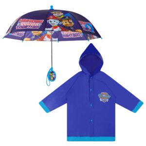 nickelodeon boys nickelodeon kids slicker, paw patrol toddler boy rain wear set, for ages 2-7 slicker and umbrella, dark blue, large age 6-7 us