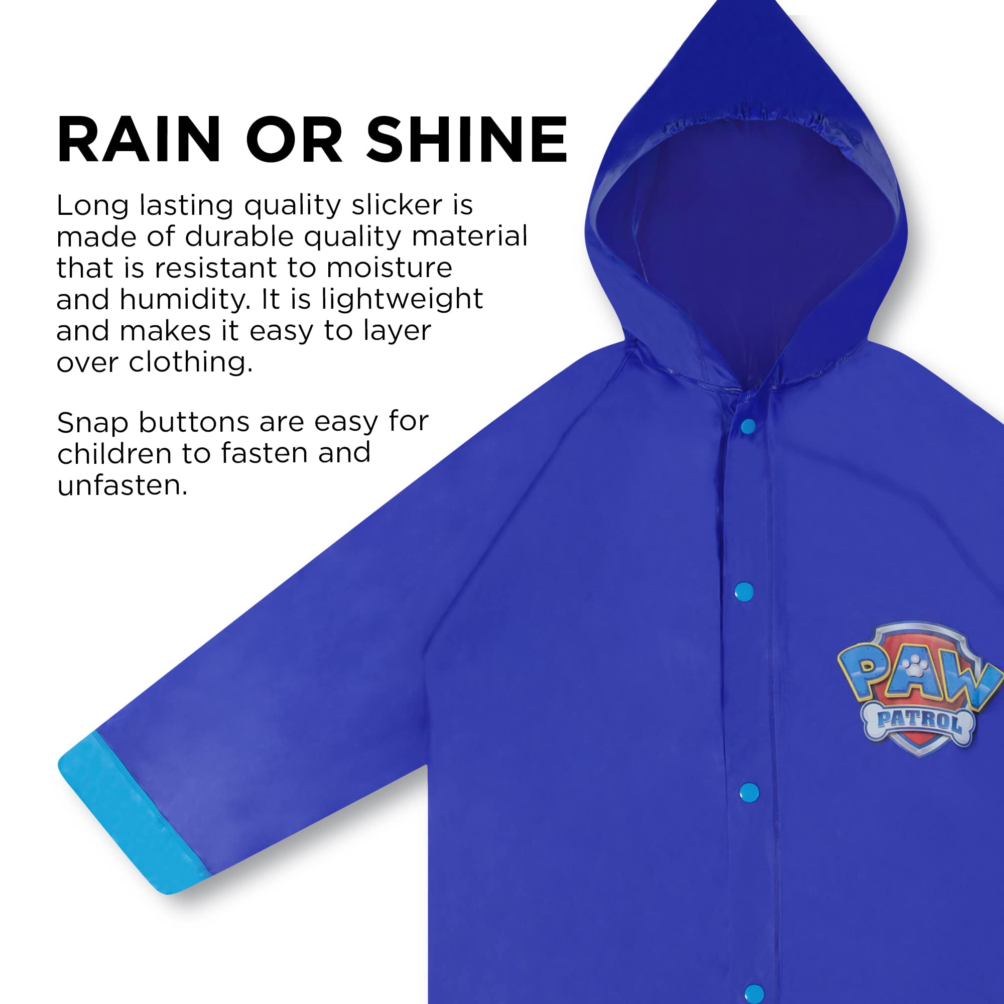 Nickelodeon boys Nickelodeon Kids Slicker, Paw Patrol Toddler Boy Rain Wear Set, for Ages 2-7 Slicker and Umbrella, Dark Blue, LARGE AGE 6-7 US