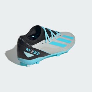 adidas X Crazyfast Messi.3 Firm Ground Sneaker, Silver Metallic/Bliss Blue/Core Black, 6 US Unisex Big Kid