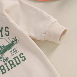 Baby Boys Girls Sundays are for The Birds Eagles Jumpsuit Crew Neck Long Sleeve Romper Fall Newborn Football Outfits (Khaki, 6-12 Months)