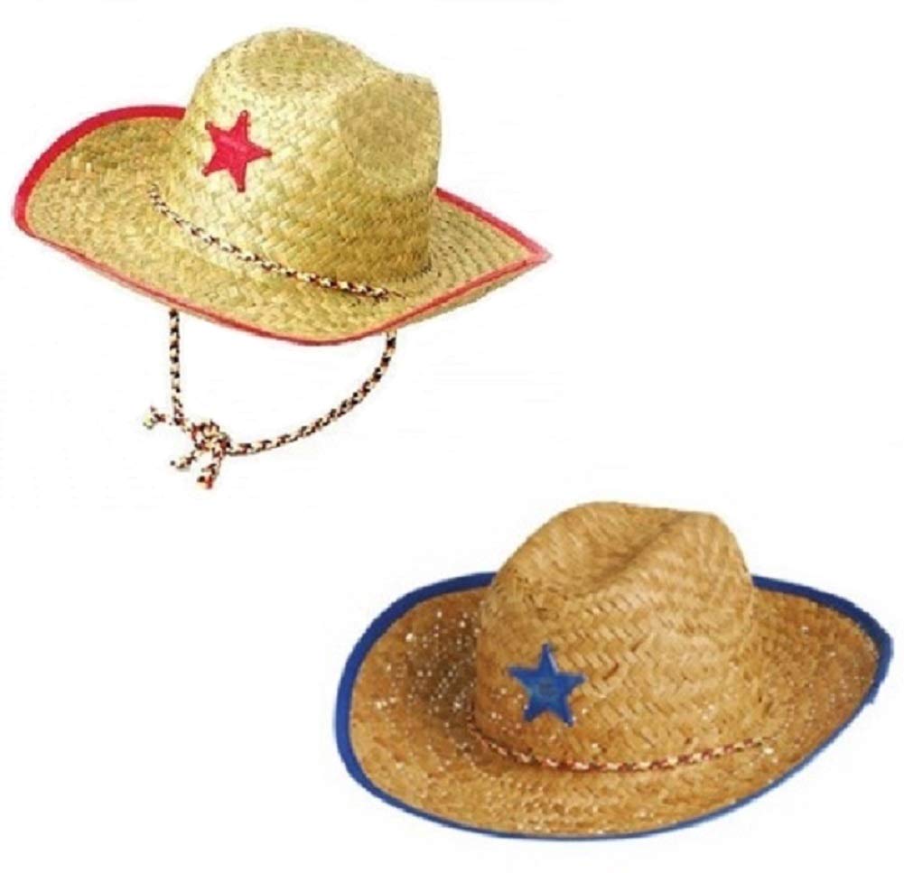 Novelty Treasures Costume Play Set Child Western Cowboy Hat, Plastic Sheriff Badge, and Matching Bandana Scarf (2 Sets)