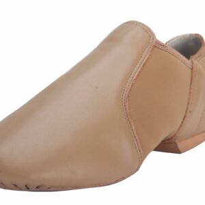 Linodes Leather Jazz Shoe Slip On for Girls and Boys (Toddler/Little Kid/Big Kid) Brown 4M Big Kid