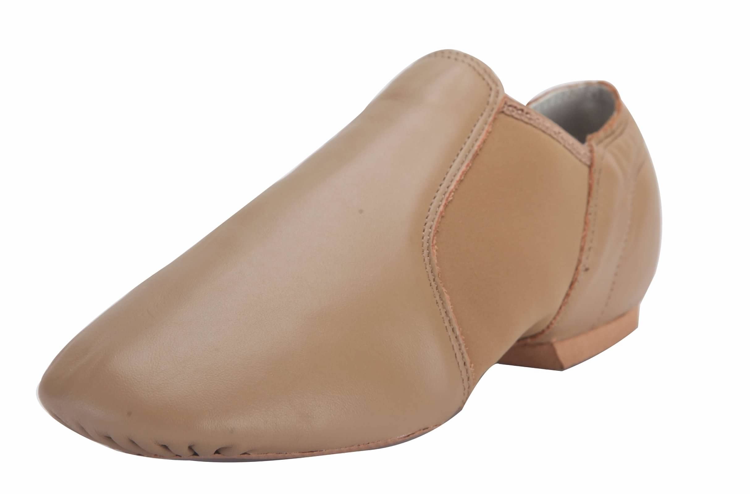 Linodes Leather Jazz Shoe Slip On for Girls and Boys (Toddler/Little Kid/Big Kid) Brown 4M Big Kid