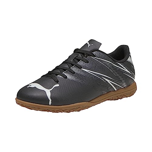 PUMA Attacanto Indoor Training Sneaker, Black-Silver Mist, 12 US Unisex Big Kid