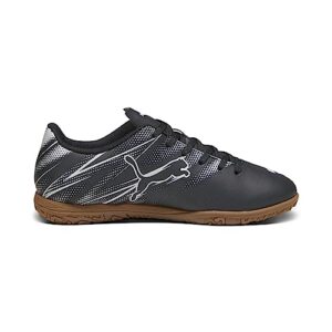 PUMA Attacanto Indoor Training Sneaker, Black-Silver Mist, 12 US Unisex Big Kid